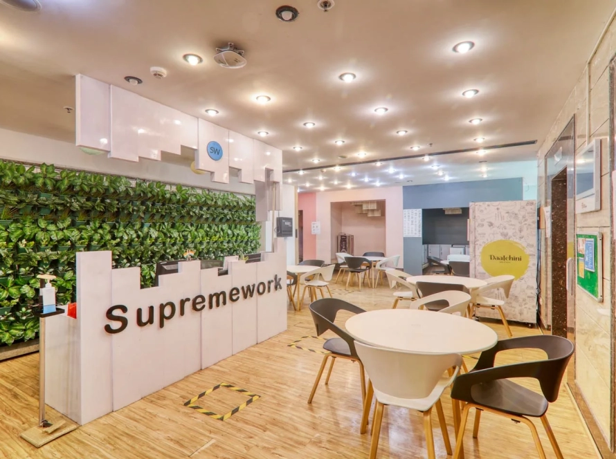 This is the coworking space reception of SupremeWork sector 16.